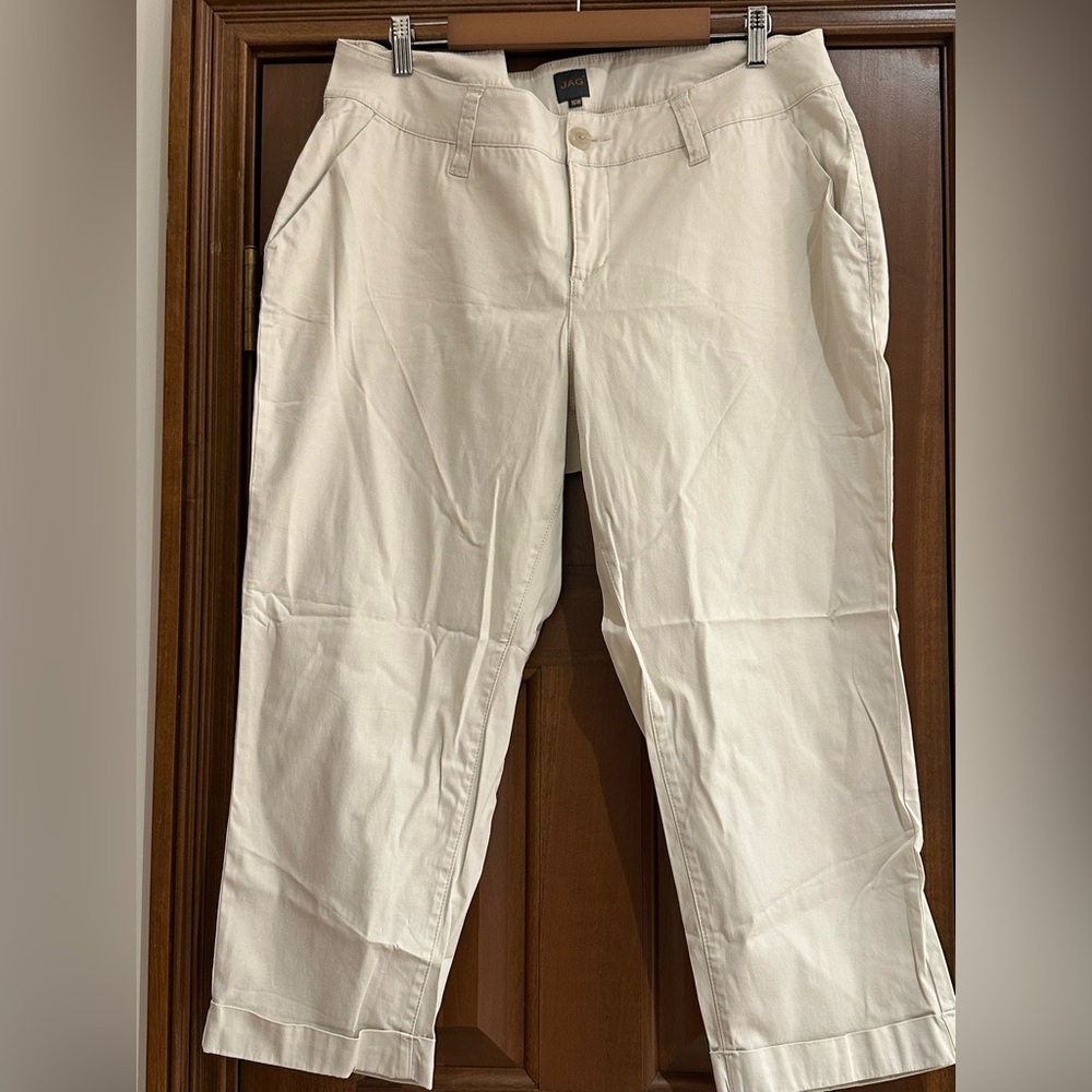 Jag Jeans Women’s Cora Crop Cream Ankle Pants 16W NWT